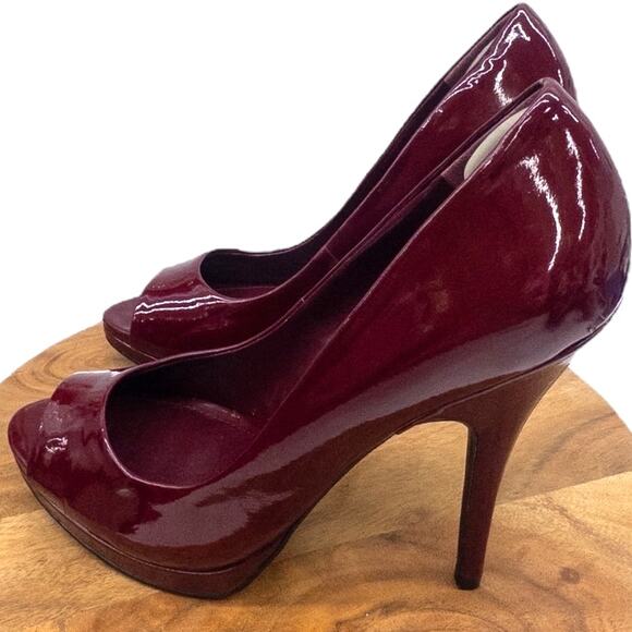 Aldo Patent Leather Burgundy Red Stiletto Heels Women' Size 8.5 39 - Picture 1 of 9